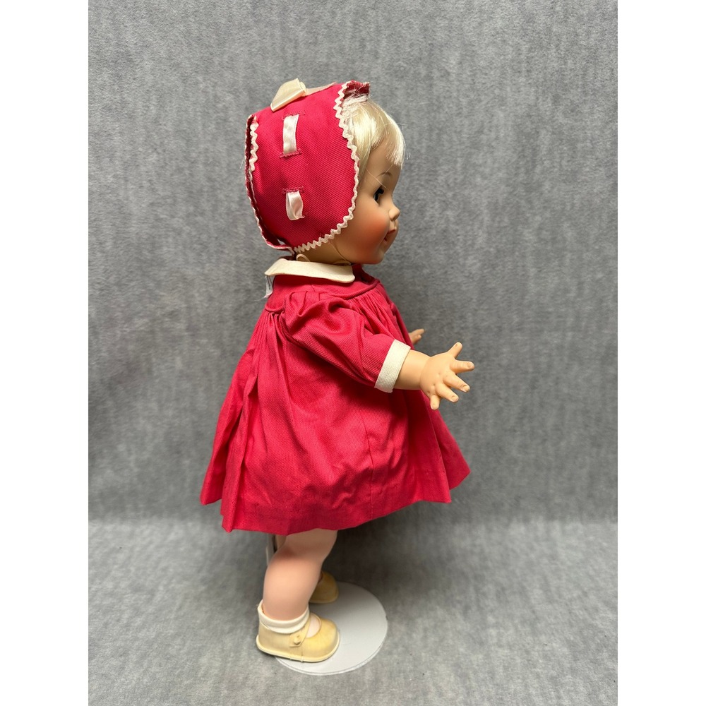 Madame Alexander Vintage Doll Girl 18in Pink Coat Dress Bonnet  Retro - Picture 9 of 14